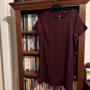 Burgundy Midi Silk Dress